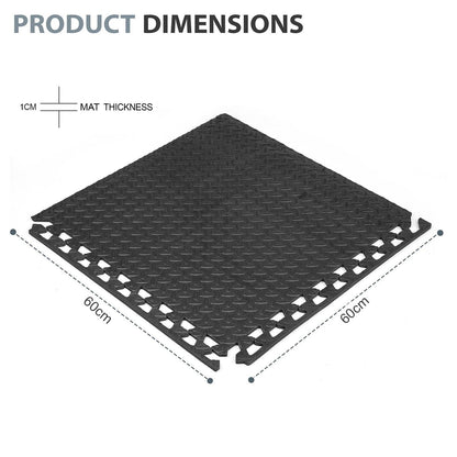 32 SQ FT Interlocking EVA Soft Foam Exercise Floor Mats