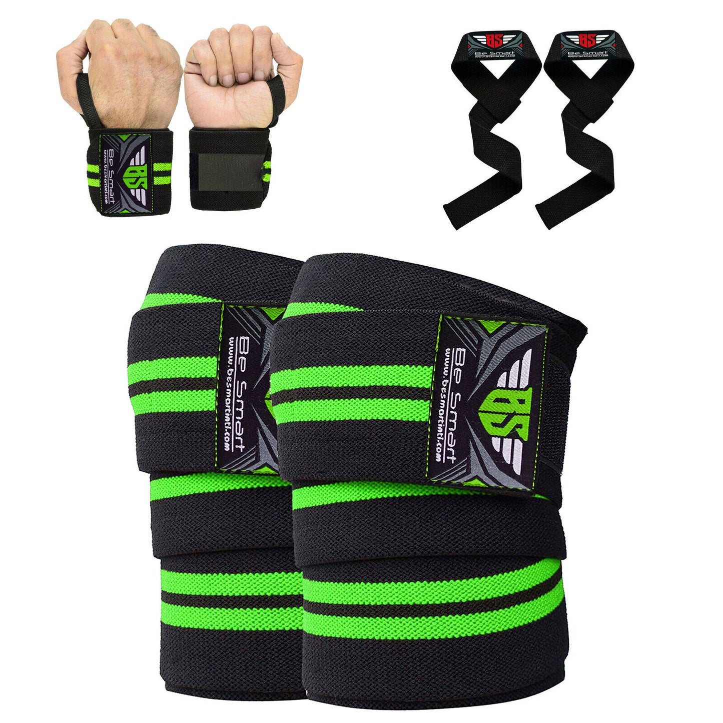 Knee Wraps Gym Training Weight Lifting Body Building Leg Support Wrist Straps R