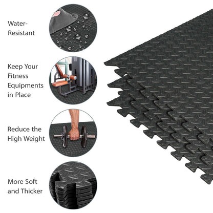 32 SQ FT Interlocking EVA Soft Foam Exercise Floor Mats