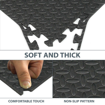 32 SQ FT Interlocking EVA Soft Foam Exercise Floor Mats